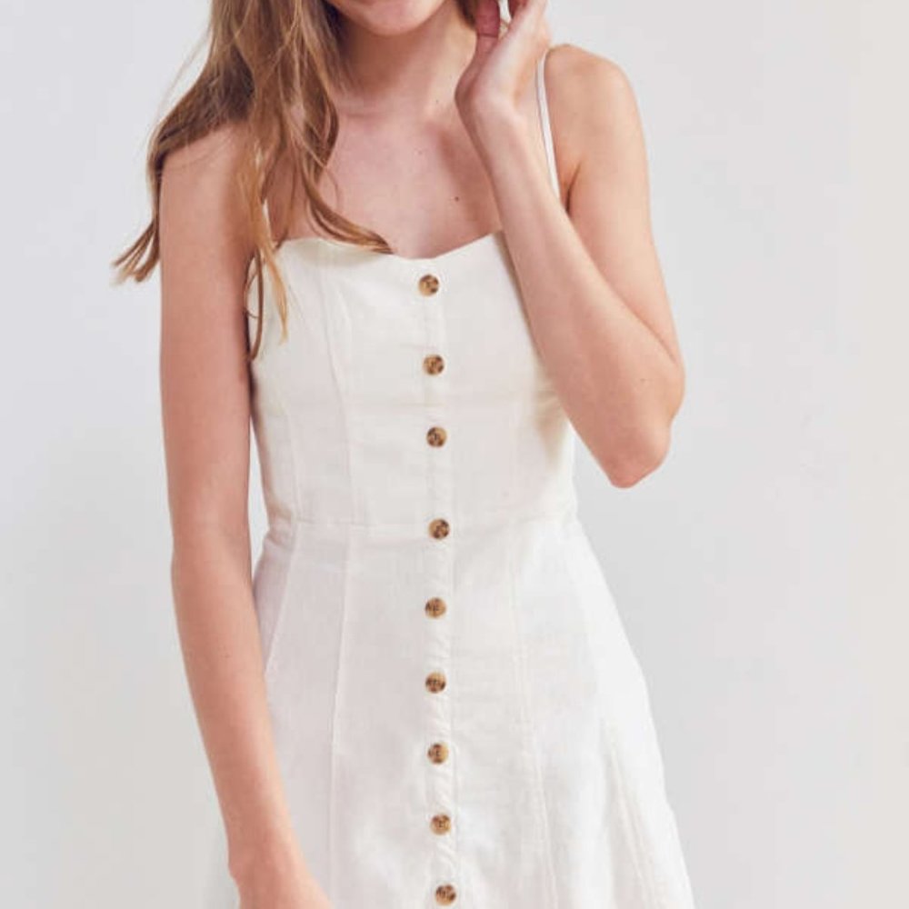 Kimchi Blue White Button-down Dress